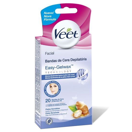 Easy Grip™ Bandas Depilatorias Faciales de Cera Fría para Piel Sensible